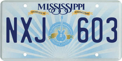 MS license plate NXJ603