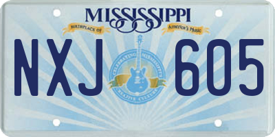 MS license plate NXJ605
