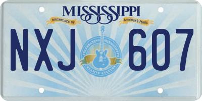 MS license plate NXJ607