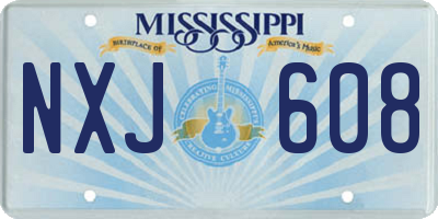 MS license plate NXJ608