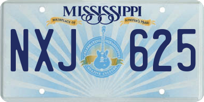 MS license plate NXJ625