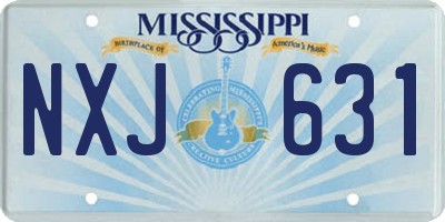 MS license plate NXJ631