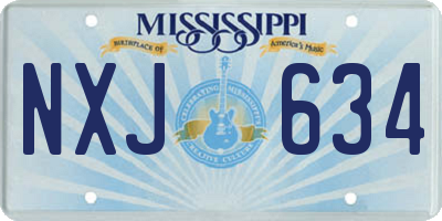 MS license plate NXJ634