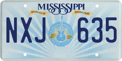 MS license plate NXJ635
