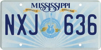 MS license plate NXJ636