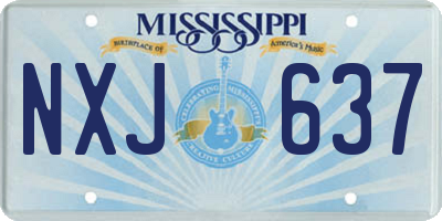 MS license plate NXJ637