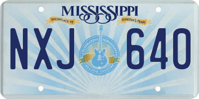 MS license plate NXJ640