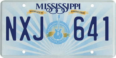 MS license plate NXJ641