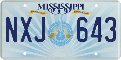 MS license plate NXJ643