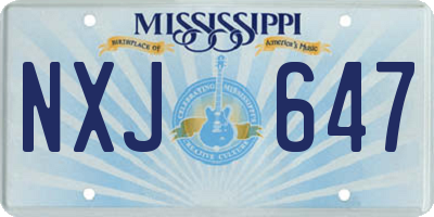 MS license plate NXJ647