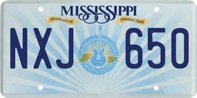 MS license plate NXJ650