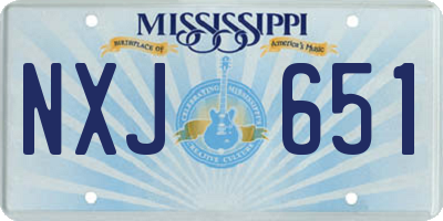 MS license plate NXJ651