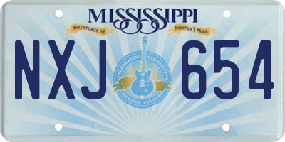MS license plate NXJ654