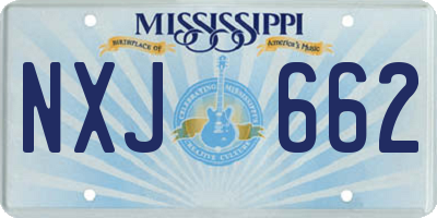 MS license plate NXJ662