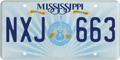 MS license plate NXJ663