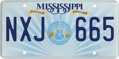 MS license plate NXJ665