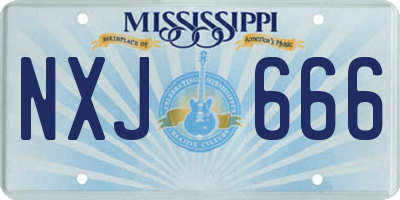 MS license plate NXJ666