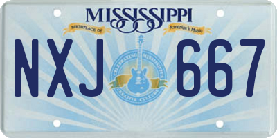 MS license plate NXJ667