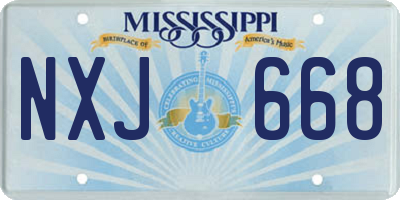 MS license plate NXJ668