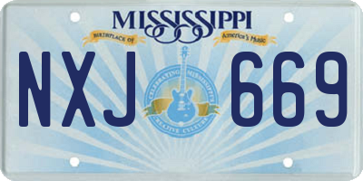 MS license plate NXJ669