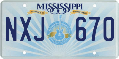 MS license plate NXJ670