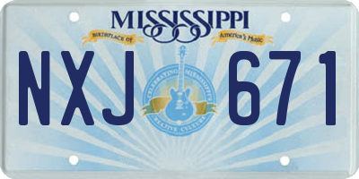 MS license plate NXJ671