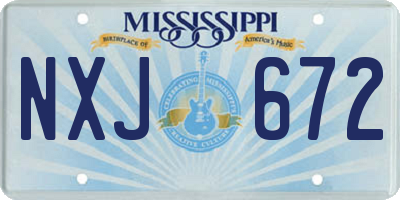 MS license plate NXJ672