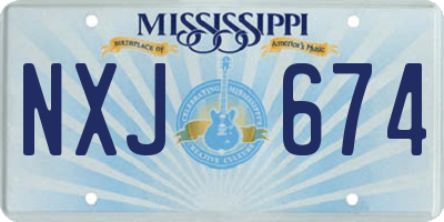 MS license plate NXJ674