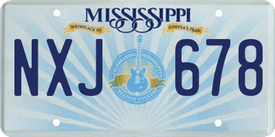 MS license plate NXJ678