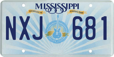 MS license plate NXJ681