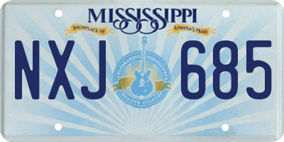 MS license plate NXJ685