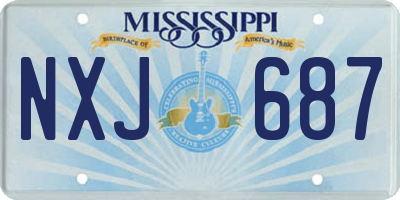 MS license plate NXJ687