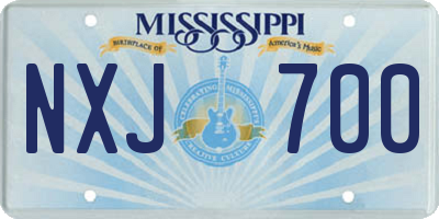 MS license plate NXJ700