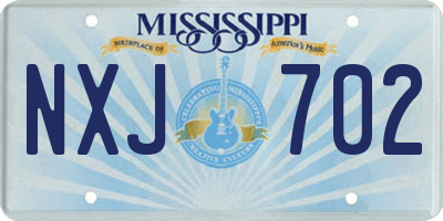 MS license plate NXJ702