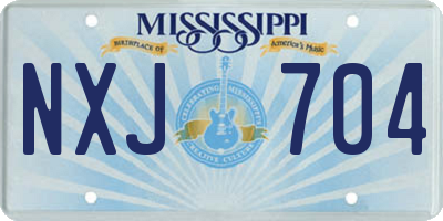 MS license plate NXJ704