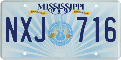 MS license plate NXJ716