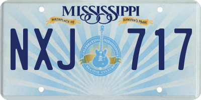 MS license plate NXJ717