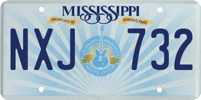 MS license plate NXJ732