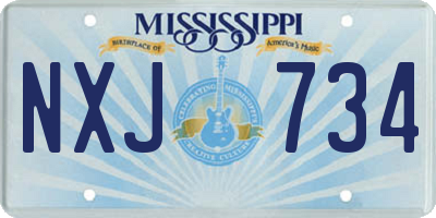 MS license plate NXJ734