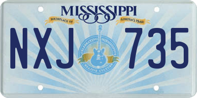 MS license plate NXJ735