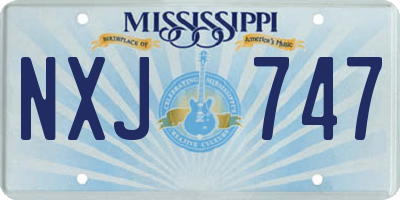MS license plate NXJ747