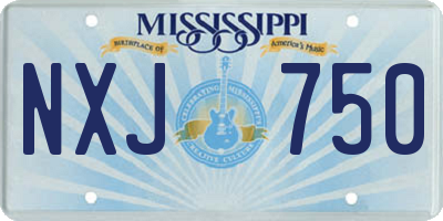 MS license plate NXJ750
