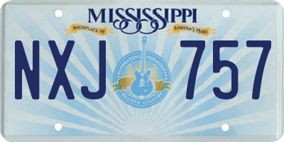MS license plate NXJ757