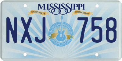 MS license plate NXJ758