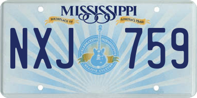 MS license plate NXJ759