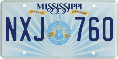 MS license plate NXJ760