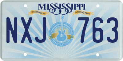 MS license plate NXJ763