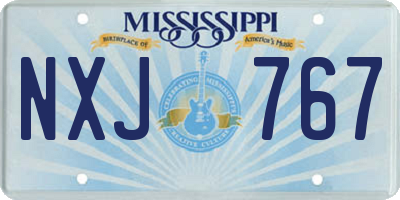 MS license plate NXJ767