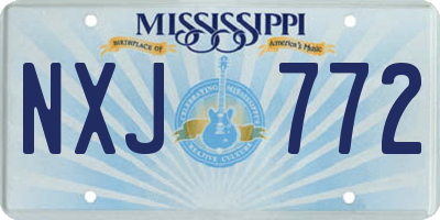 MS license plate NXJ772