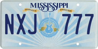 MS license plate NXJ777